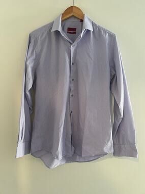 Alfani fitted performance men’s casual button-down dress shirt purple 15.5 34 35